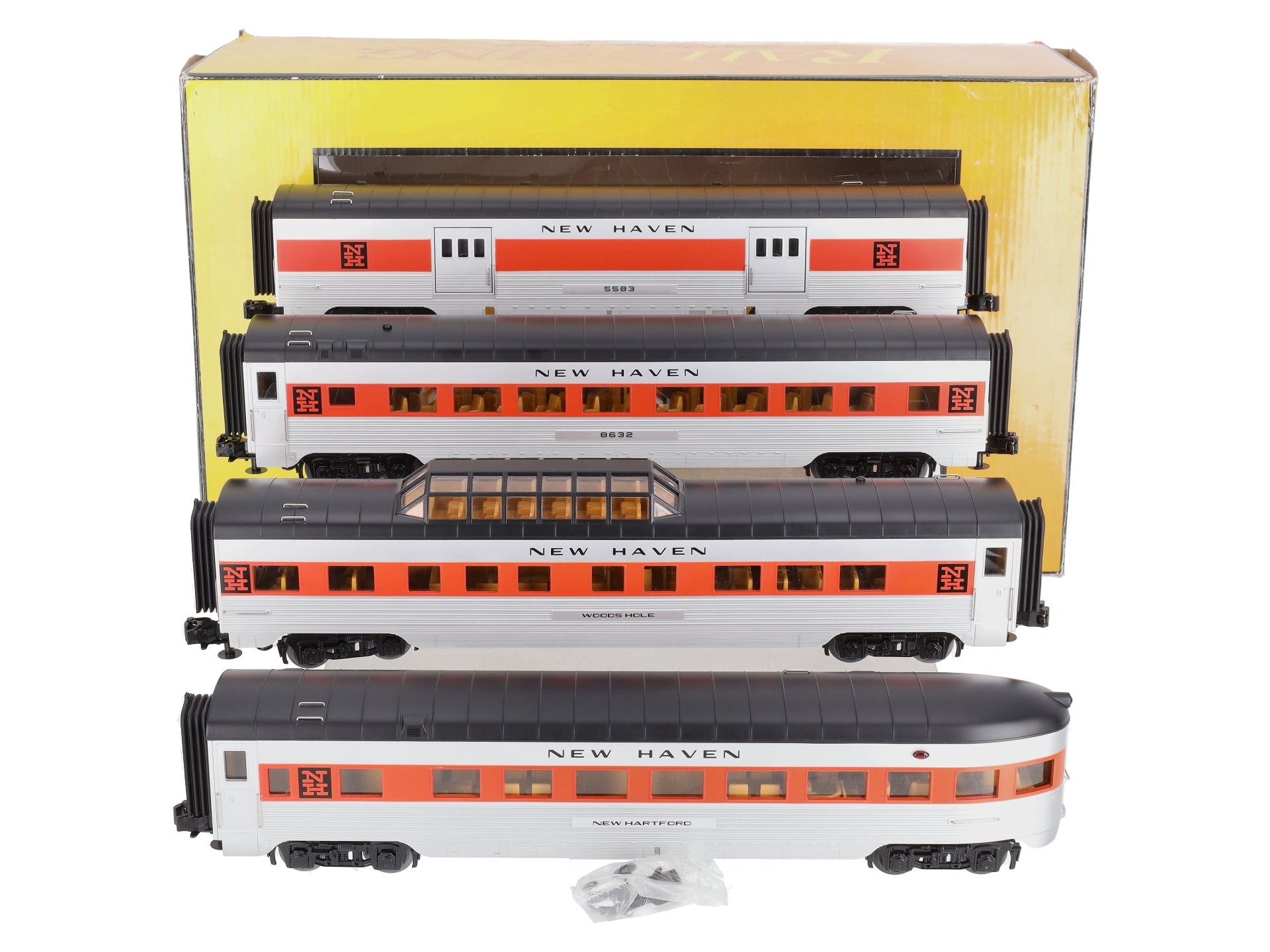 MTH 30-67797 O Gauge New Haven 60' Streamlined 4-Car Passenger Car Set