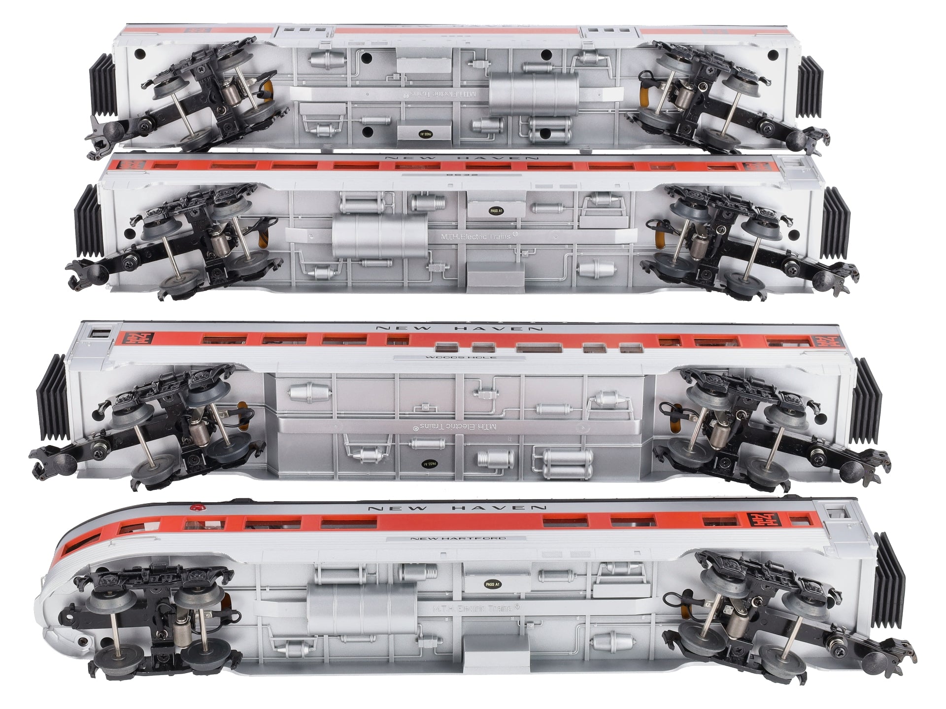 MTH 30-67797 O Gauge New Haven 60' Streamlined 4-Car Passenger Car Set