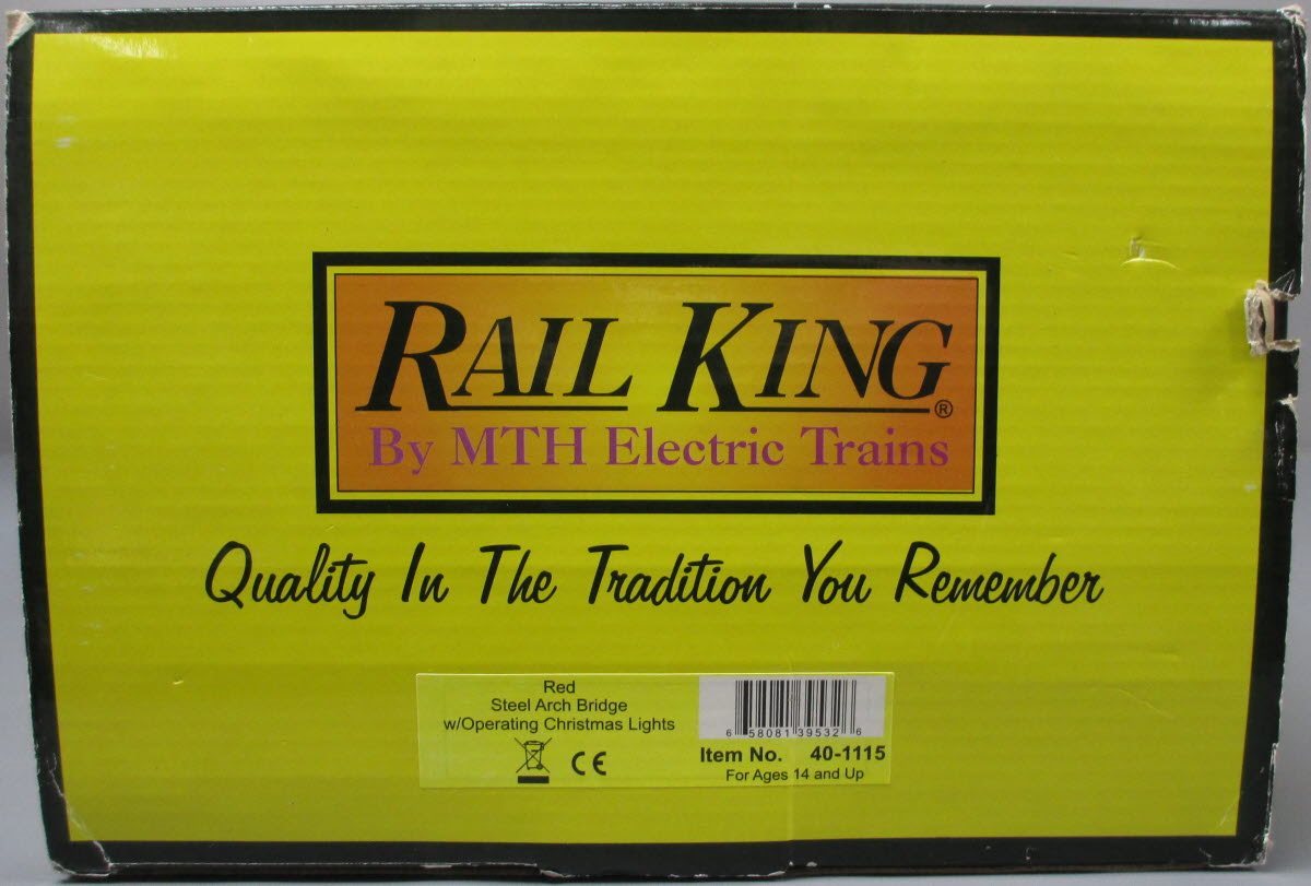 MTH 40-1115 O RealTrax Steel Arch Bridge with Operating Christmas Lights