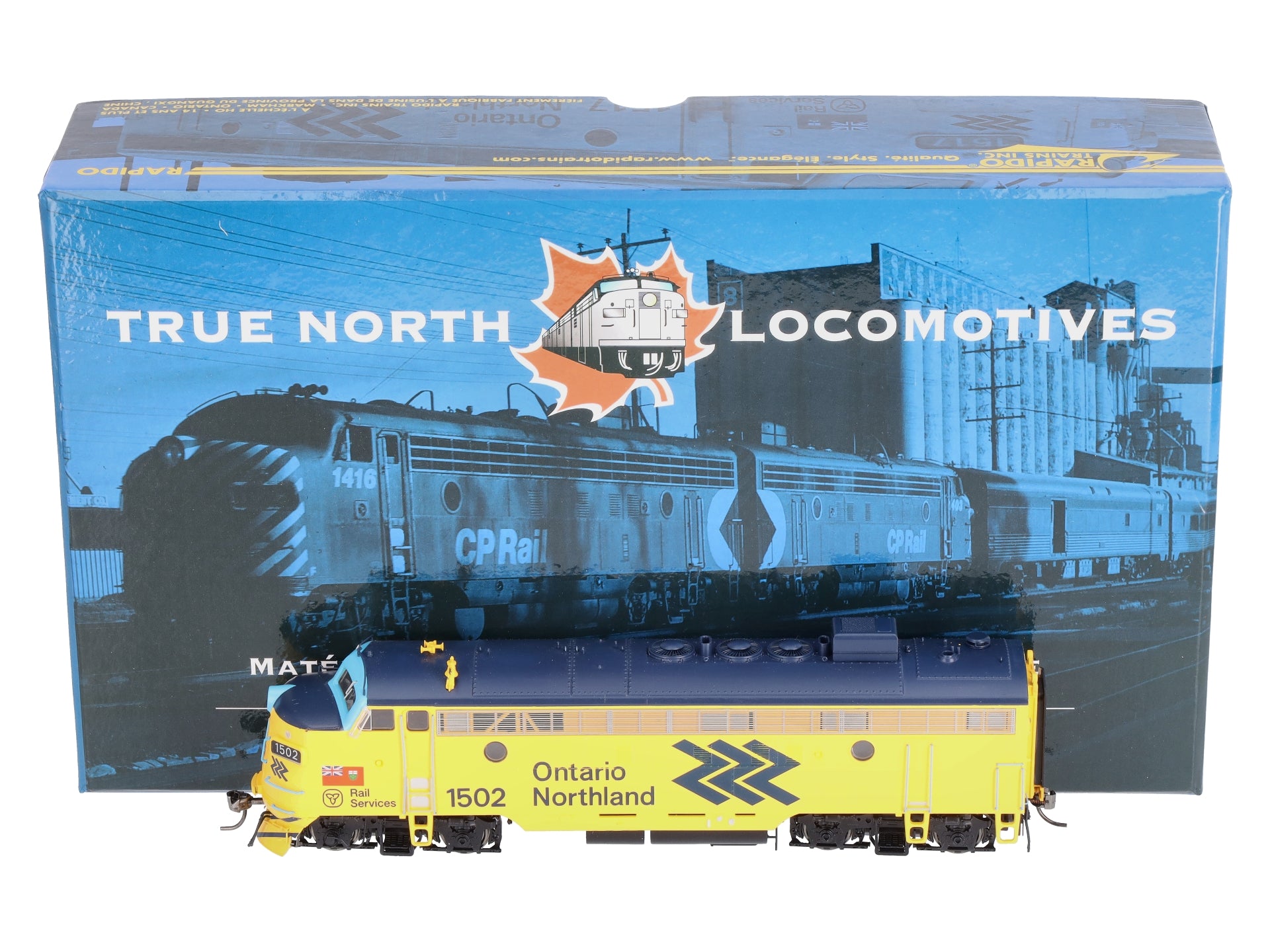 Rapido Trains 222529 HO Ontario Northland GMD FP7 Chevron Diesel Loco #1502