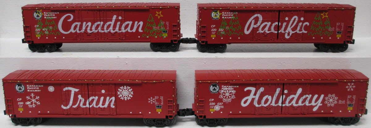 MTH 30-70106 O Canadian Pacific 4-Car 50' Double Door Plugged Boxcar Set