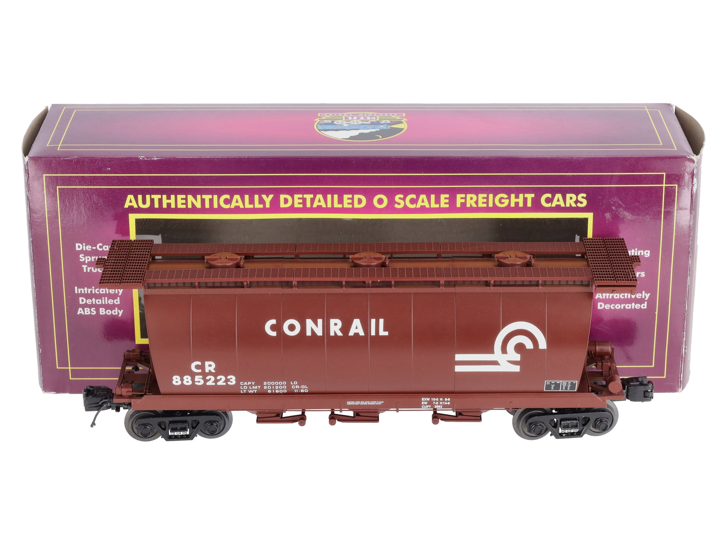 MTH 20-97691 O Conrail 3-Bay Cylindrical Hopper Car #885223
