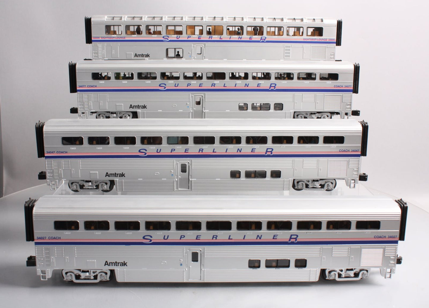 MTH 20-61042 O Amtrak Premier Phase IV SuperLiner Passenger Car Set (Set of 4)