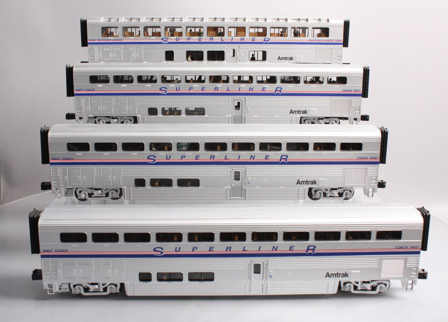 MTH 20-61042 O Amtrak Premier Phase IV SuperLiner Passenger Car Set (Set of 4)