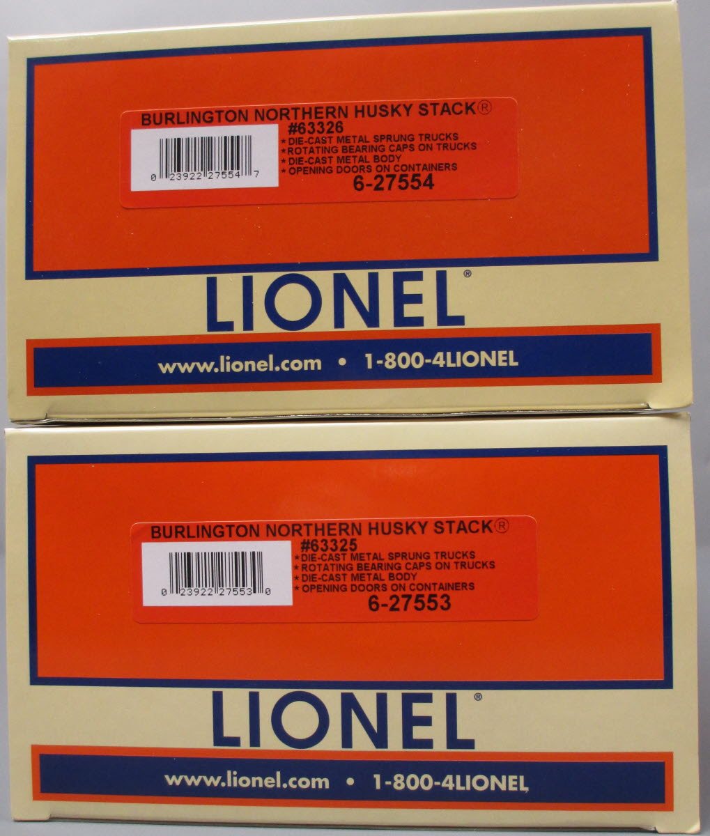 Lionel 6-21895 O Gauge Burlington Northern All-Purpose Husky Stack 2-Pack