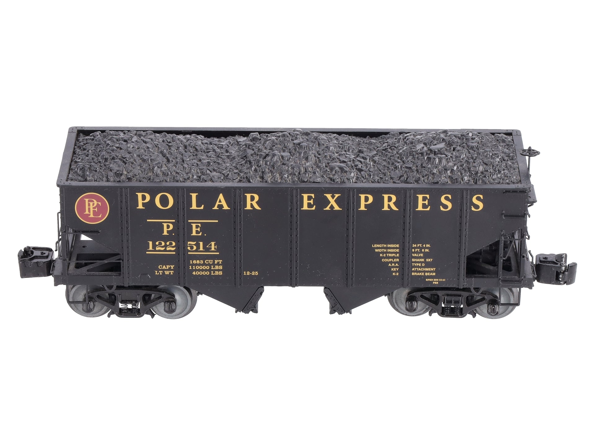 Lionel 6-81699 O Polar Express GLA Twin Hopper #122514 – Trainz