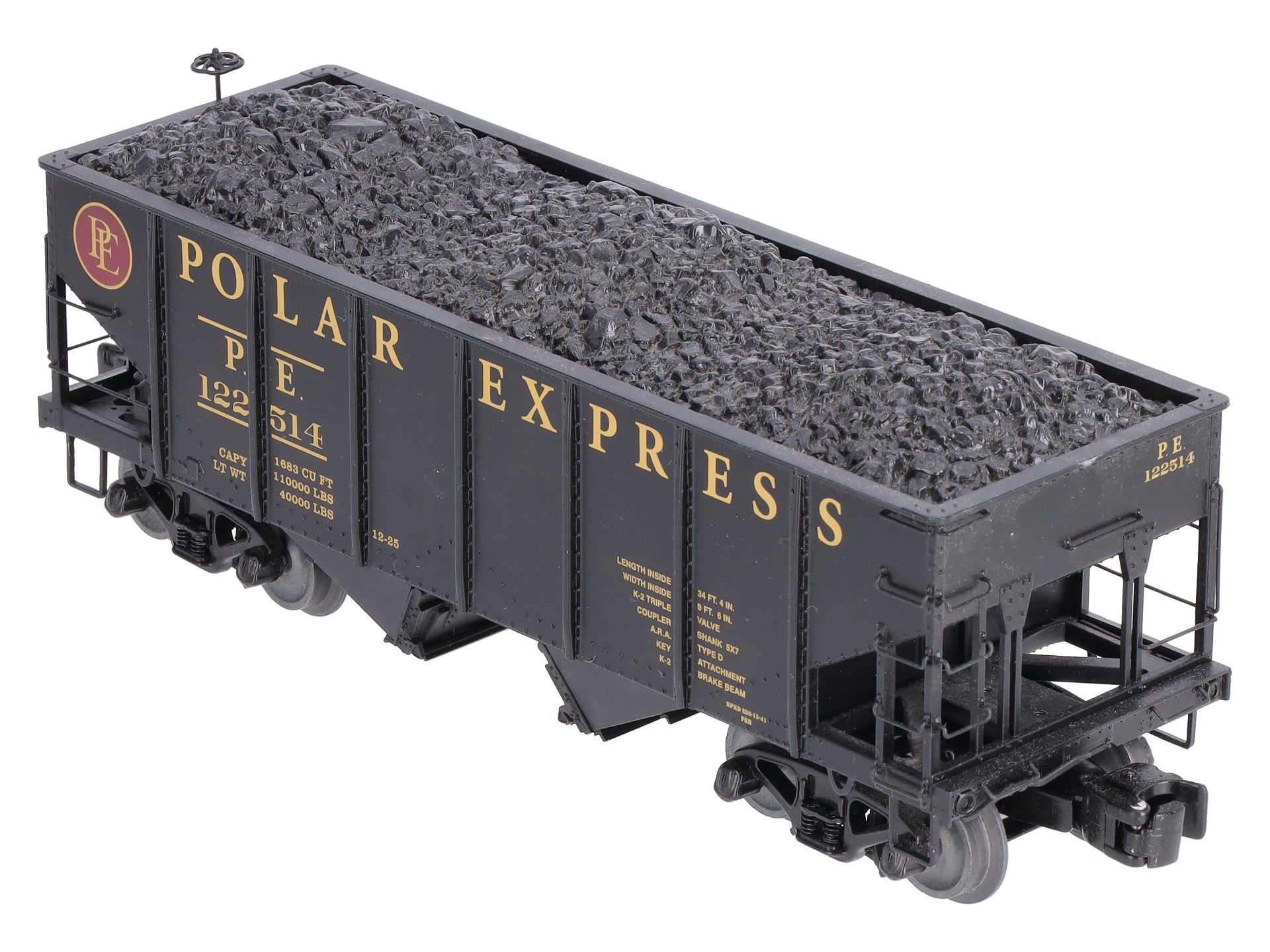 Lionel 6-81699 O Polar Express GLA Twin Hopper #122514 – Trainz