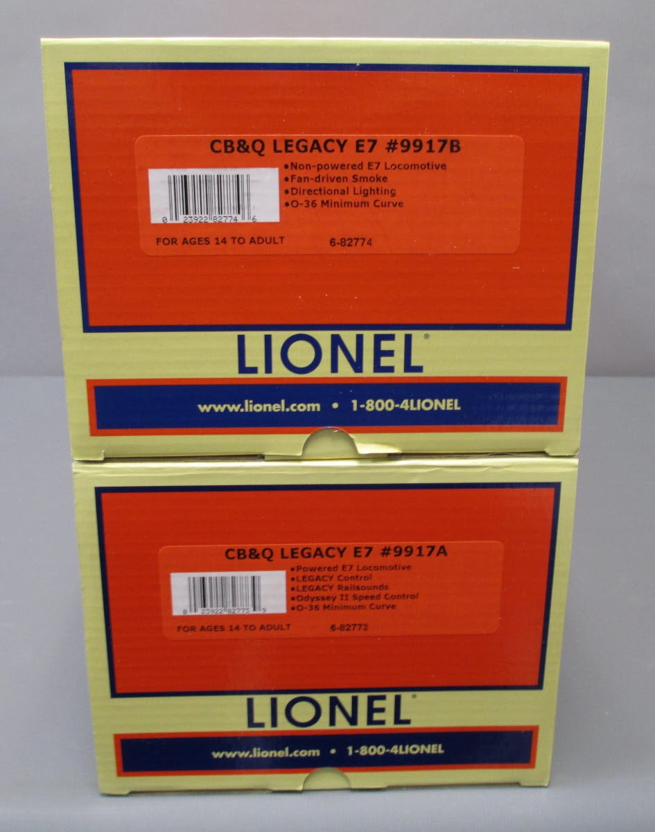 Lionel 6-82830 CB&Q E7 AA Diesel Locomotive Set #9917A,9917B