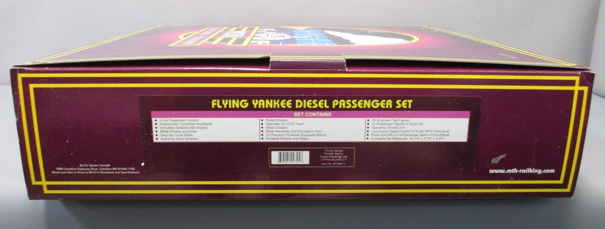 MTH 20-2887-1 Flying Yankee Pioneer Zephyr O Gauge Diesel Train Set w/PS 2.0