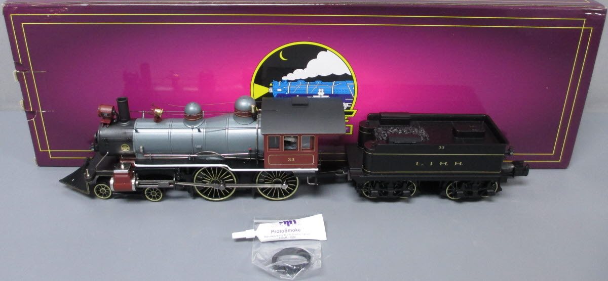 MTH 20-3592-1 O Gauge Long Island 4-4-0 AM Steam Locomotive #33 w/PS 3.0