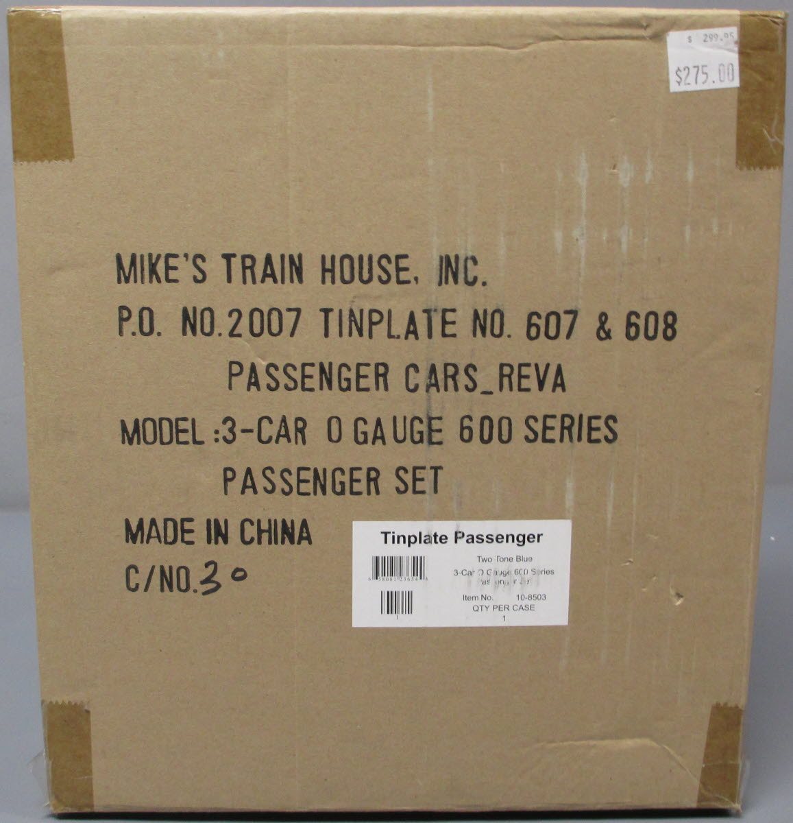 MTH 10-8503 O Two-Tone Blue 600 Series Passenger Car Set (Set of 3)