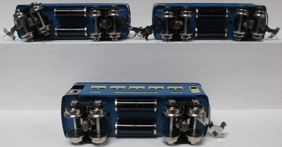 MTH 10-8503 O Two-Tone Blue 600 Series Passenger Car Set (Set of 3)
