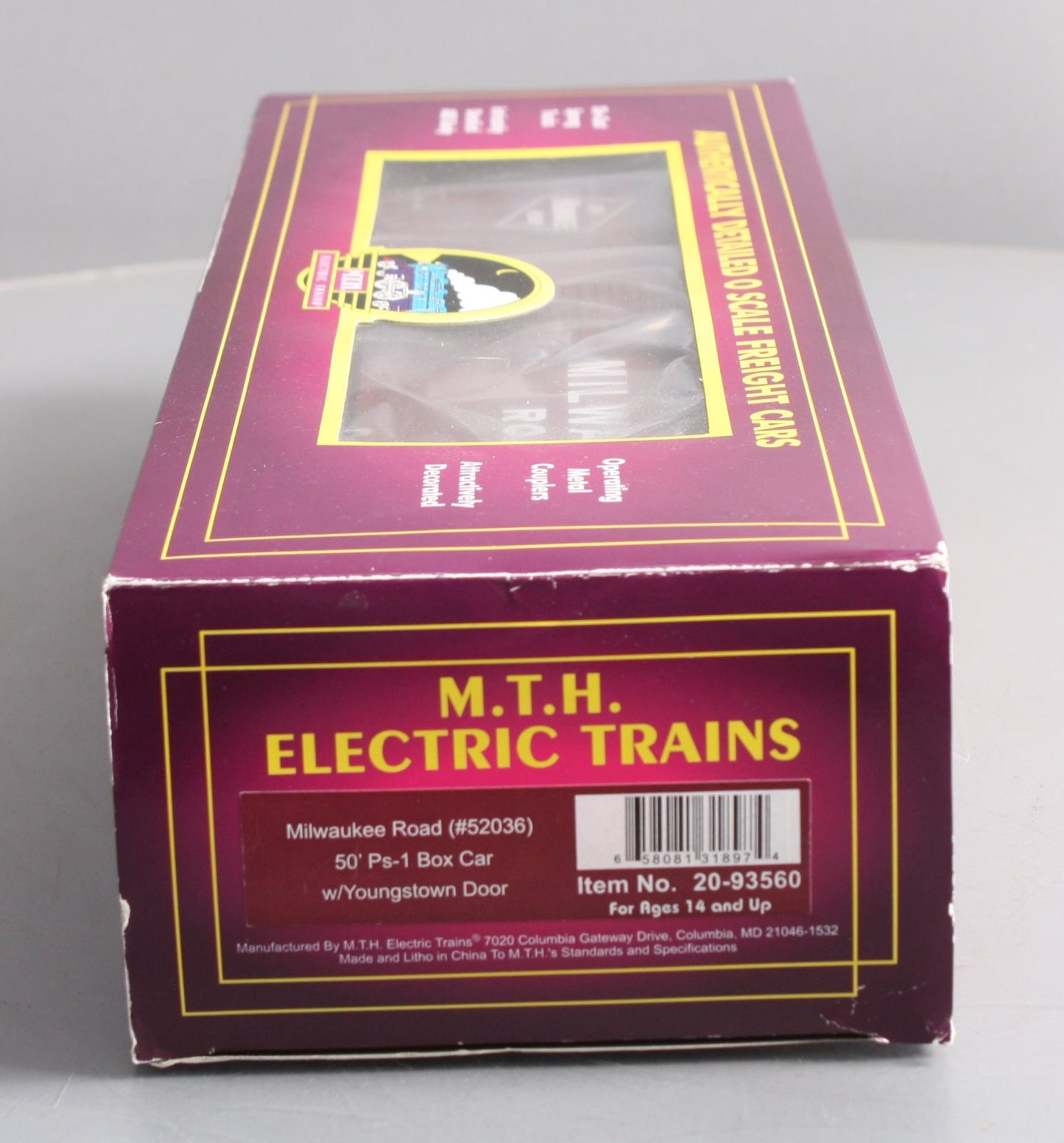 MTH 20-93560 O Gauge Milwaukee Rd. 50' Ps-1 Boxcar #52036 w/Youngstown Door