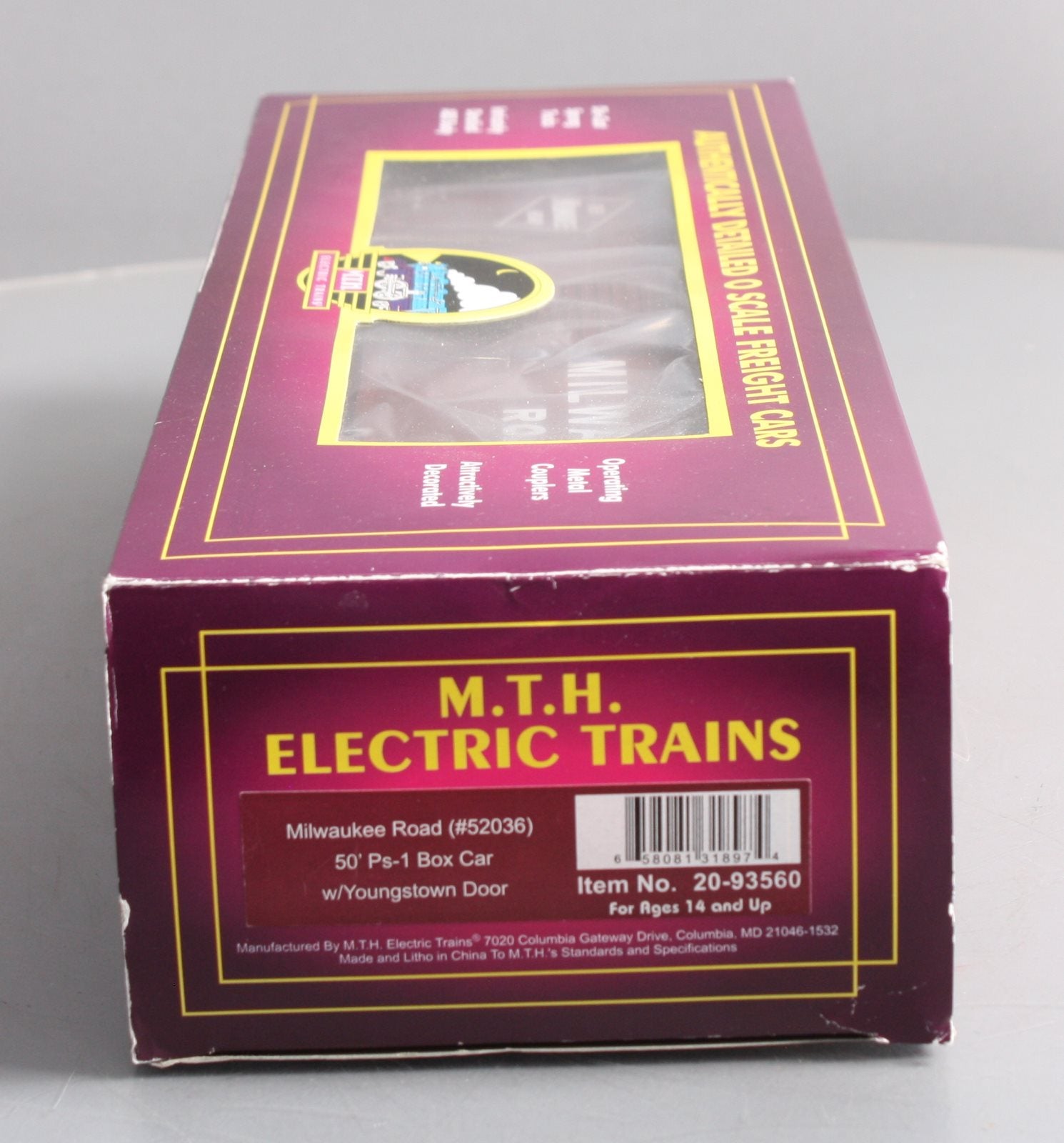 MTH 20-93560 O Gauge Milwaukee Rd. 50' Ps-1 Boxcar #52036 w/Youngstown Door