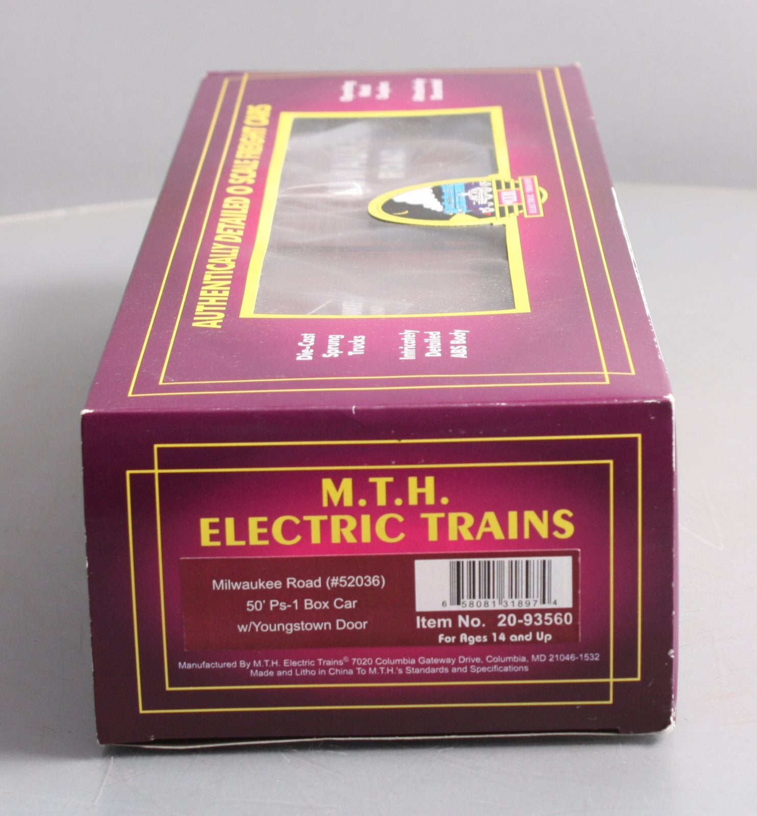 MTH 20-93560 O Gauge Milwaukee Rd. 50' Ps-1 Boxcar #52036 w/Youngstown Door