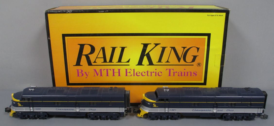 MTH 30-2285-0 C&O EMD E-3 AA Diesel Engine Set w/Loco-Sound #1420/1421