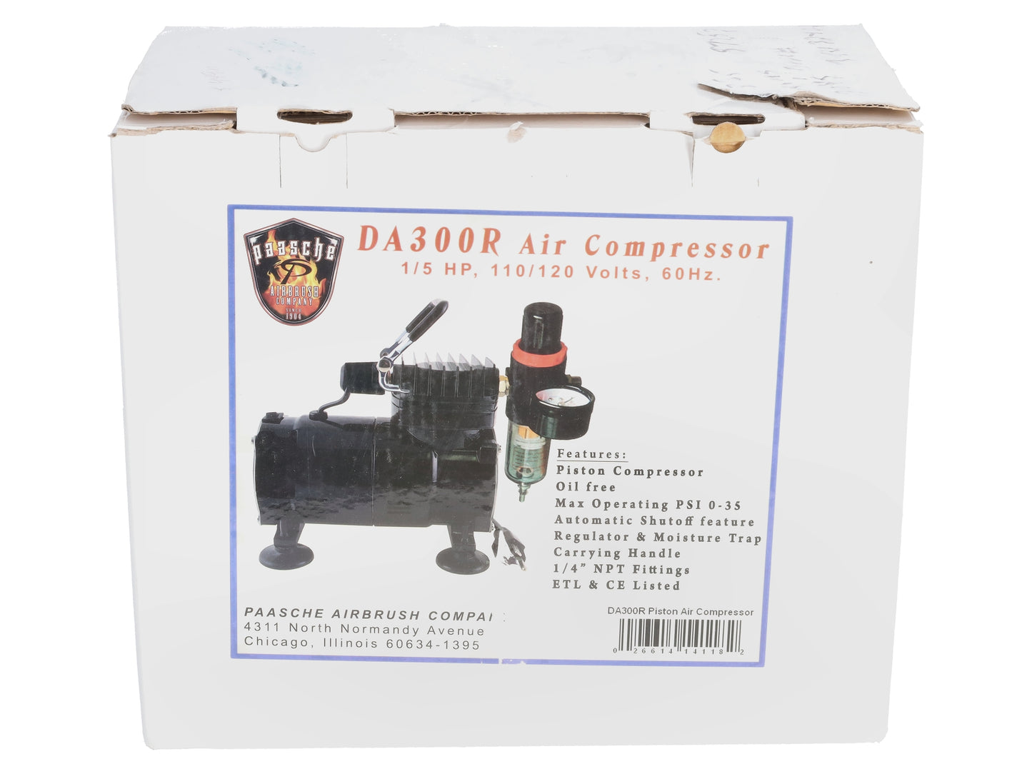 Paasche DA300R 1/5 HP Oilless Compressor w/Regulator & Auto