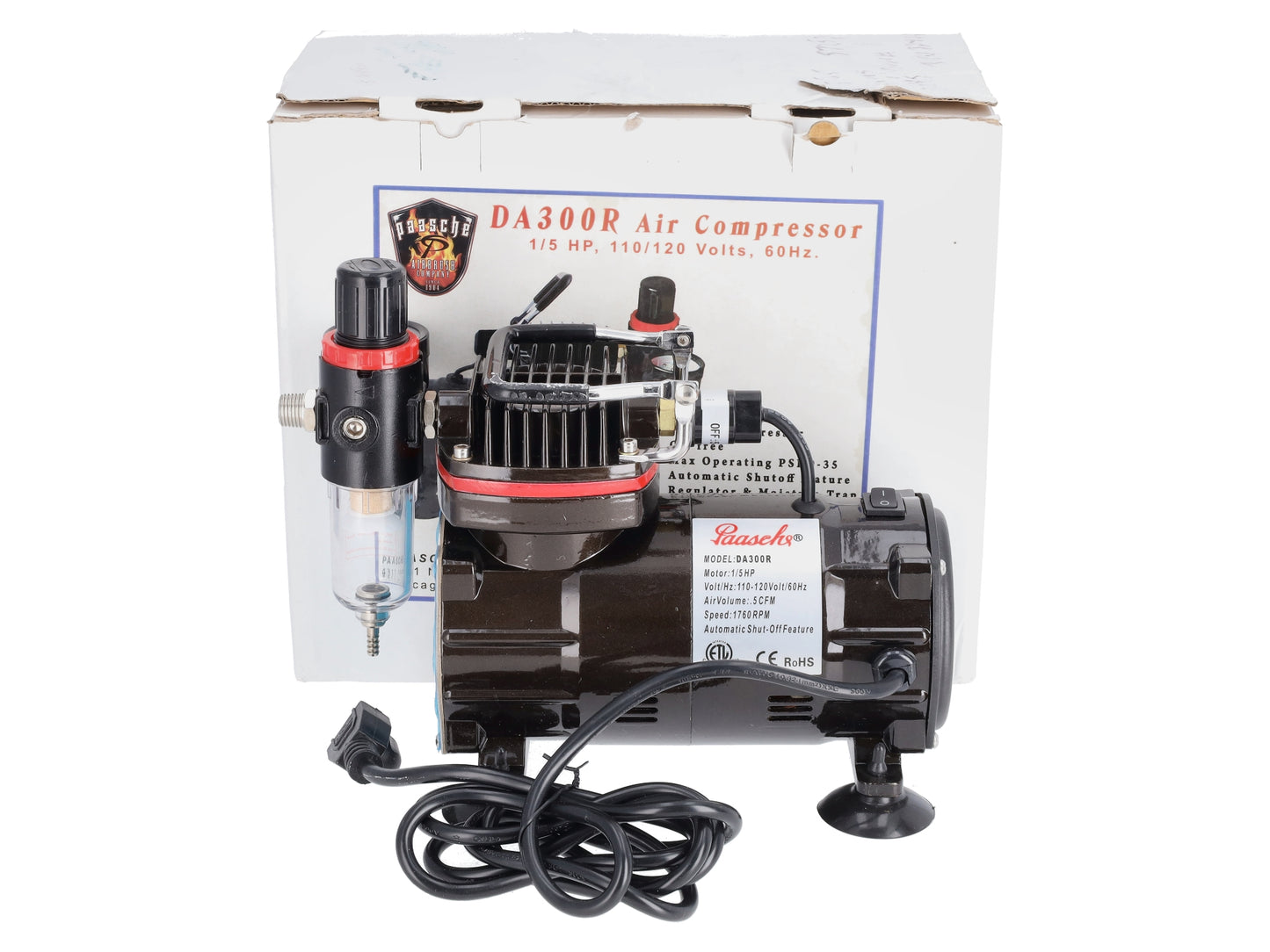 Paasche DA300R 1/5 HP Oilless Compressor w/Regulator & Auto