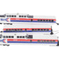 MTH 20-20345-1 Amtrak Turbotrain O Gauge Passenger Train Set w/PS 3.0