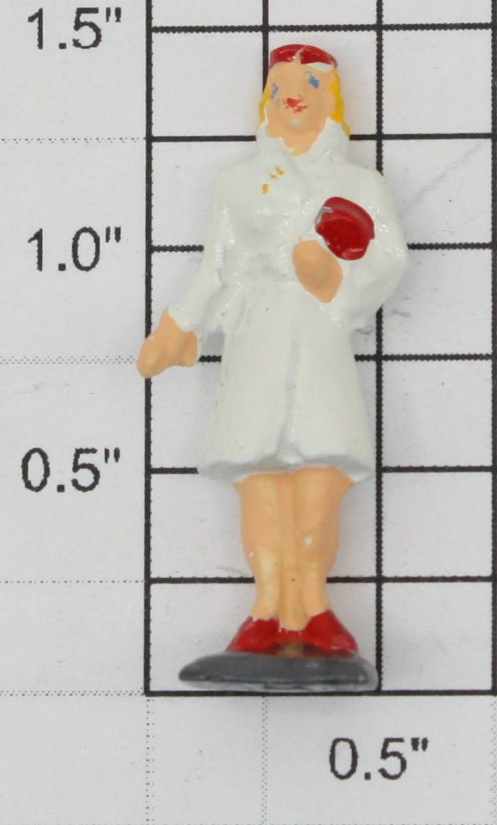 American Flyer XA10002 Diecast Blonde Woman in White Coat w/ Red Purse Waiting