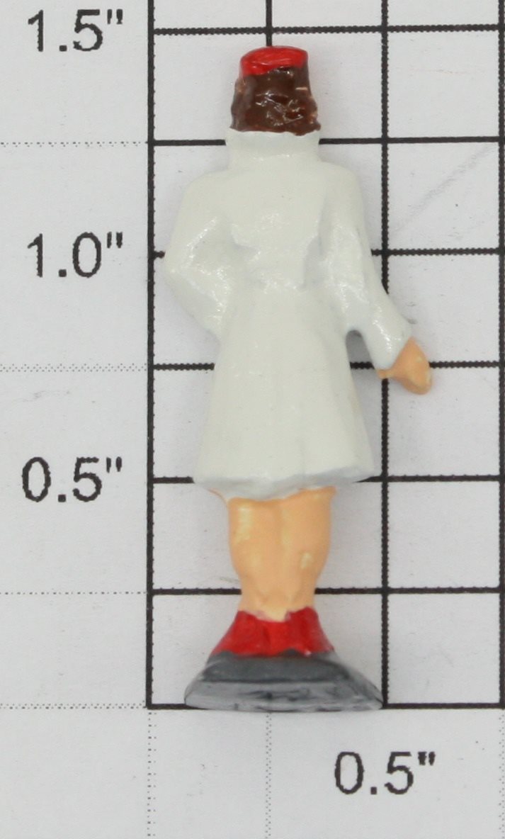 American Flyer XA10002 Diecast Brunette Woman in White Coat w/ Red Purse Waiting