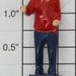 American Flyer XA10001 Diecast Man in Red Shirt Walking, Reaching Out