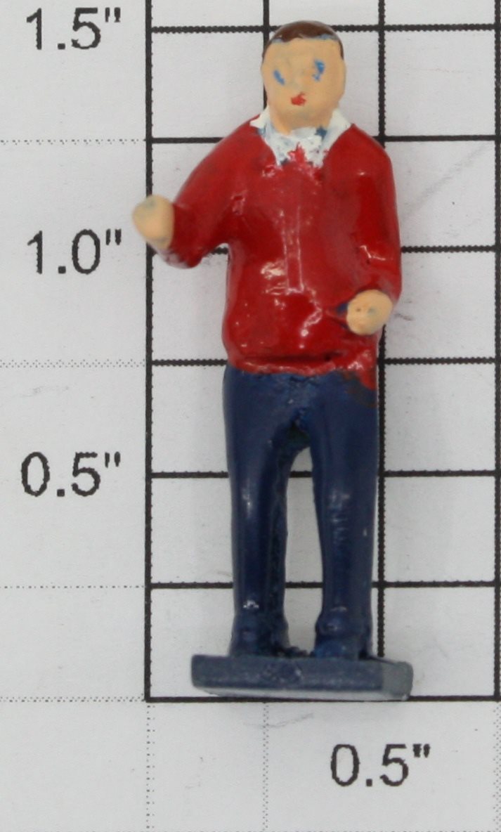 American Flyer XA10001 Diecast Man in Red Shirt Walking, Reaching Out