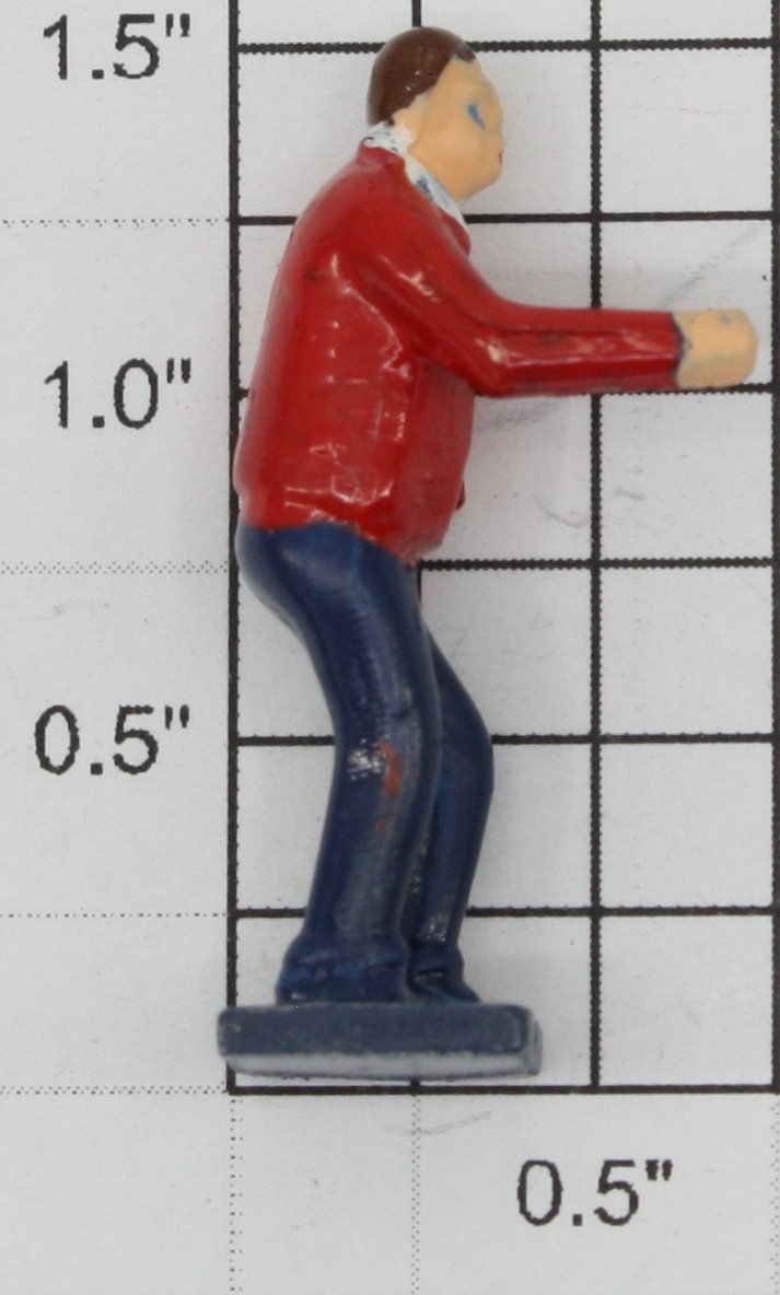 American Flyer XA10001 Diecast Man in Red Shirt Walking, Reaching Out