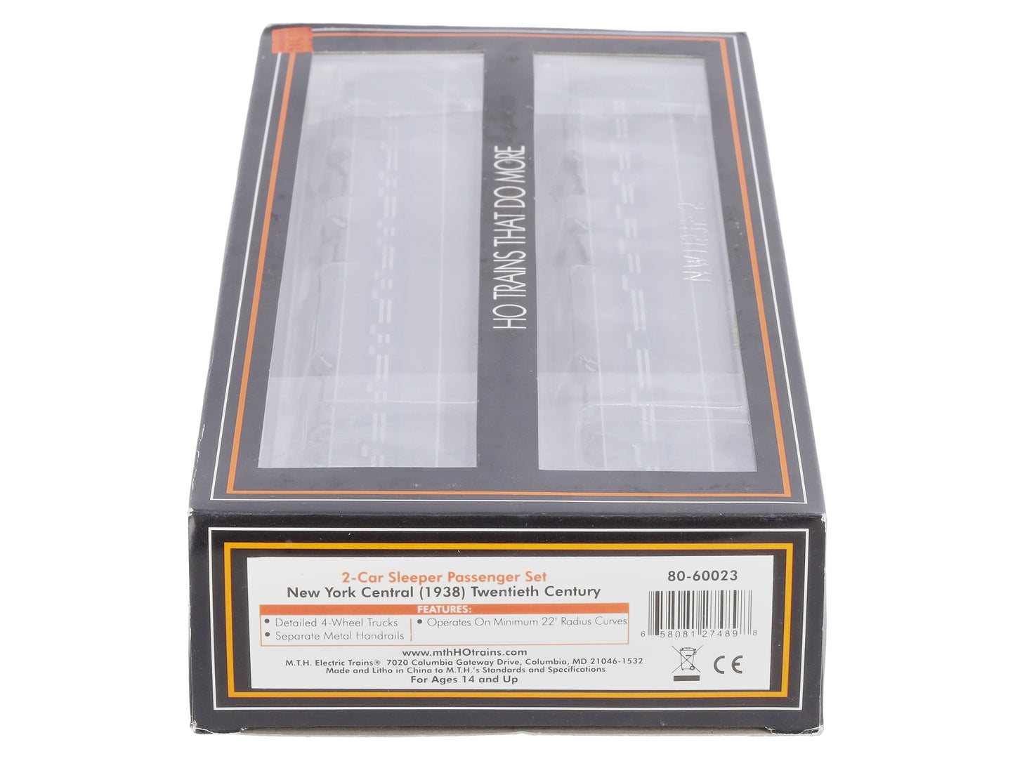 MTH 80-60023 HO New York Central 1938 Sleeper Passenger Car Set (Set of 2)