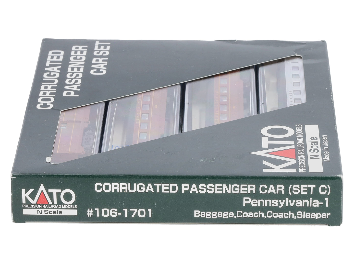 Kato 106-1701 N Scale Pennsylvania Corrugated Passenger Cars (Set of 4)