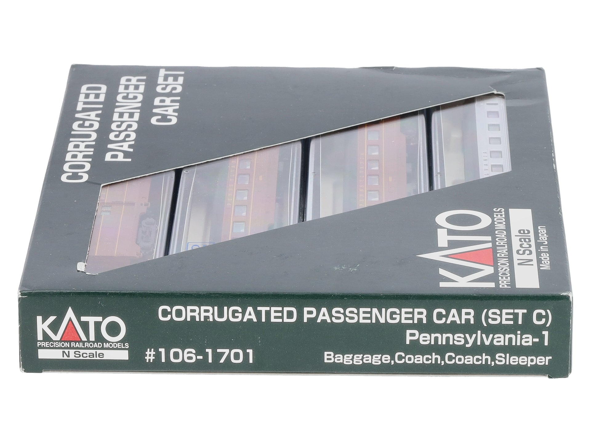 Kato 106-1701 N Scale Pennsylvania Corrugated Passenger Cars (Set of 4)