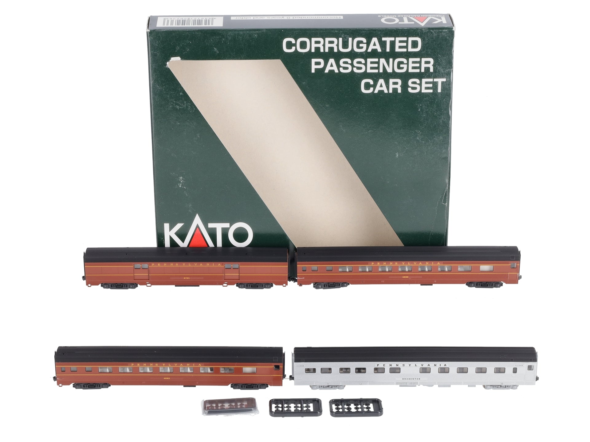 Kato 106-1701 N Scale Pennsylvania Corrugated Passenger Cars (Set of 4)