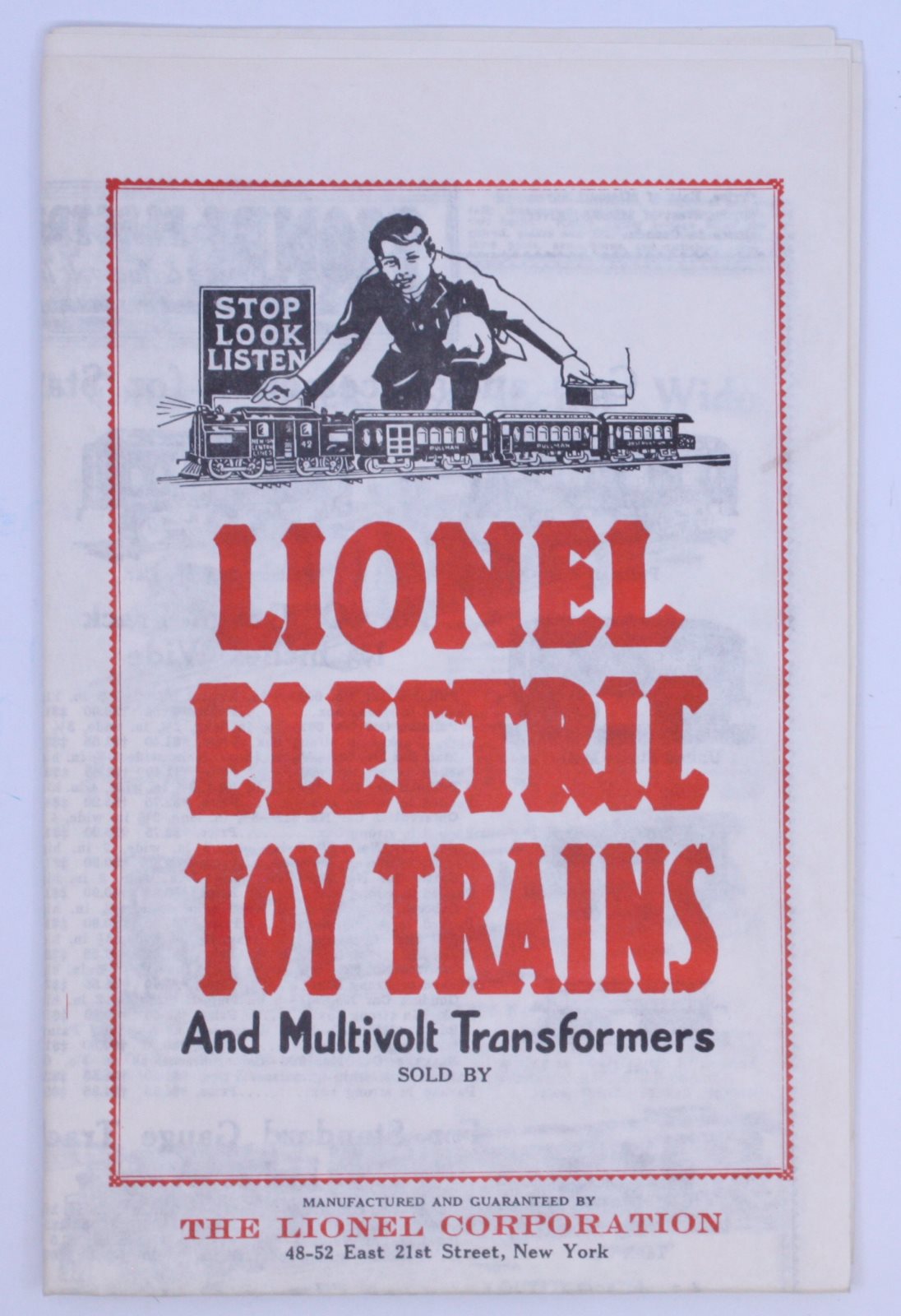 Lionel 1920-A Vintage Reprinted Lionel 1920 Catalog - MINT