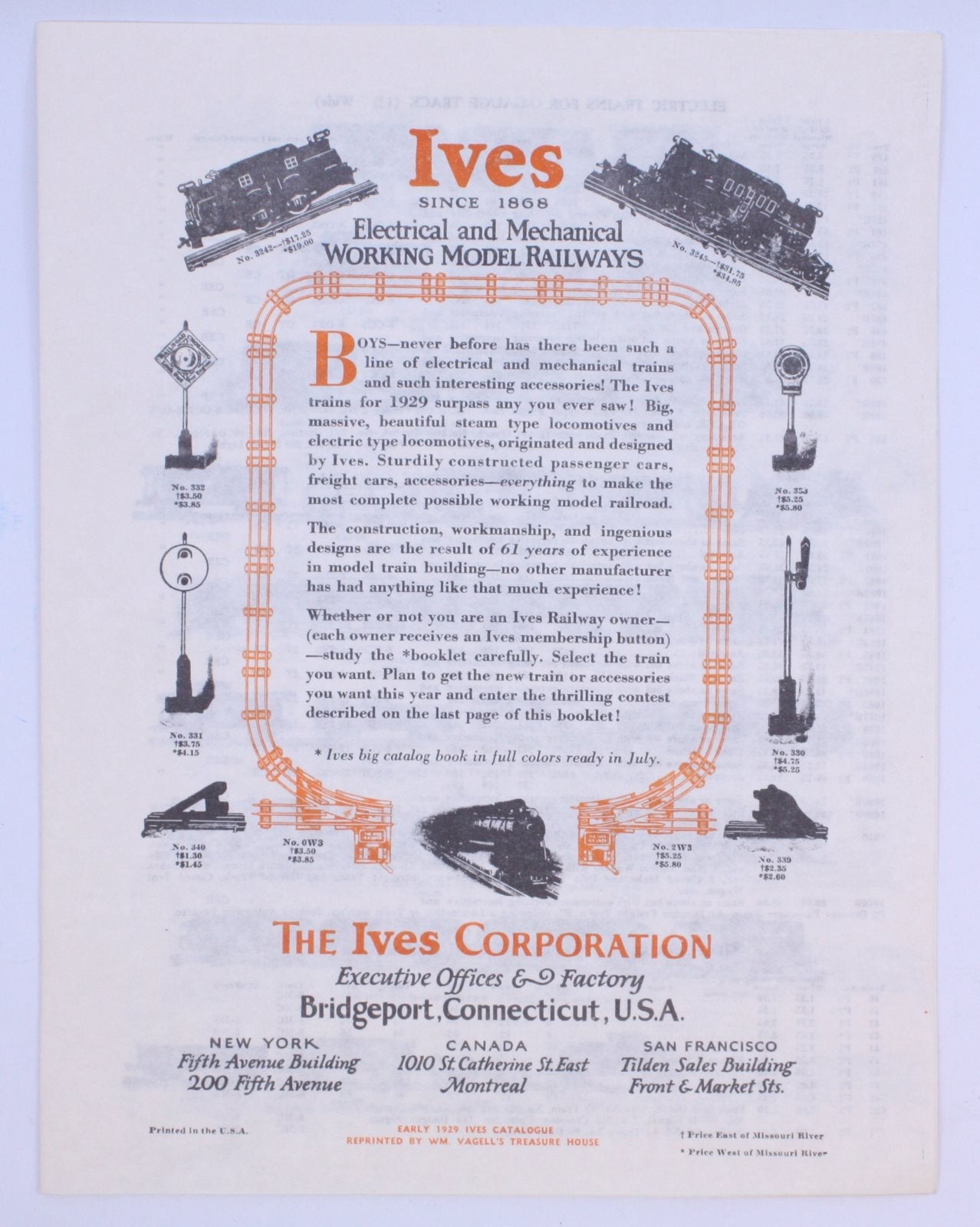 Ives 1929A Vintage Reprinted Lionel 1929 Early Catalog MINT Trainz