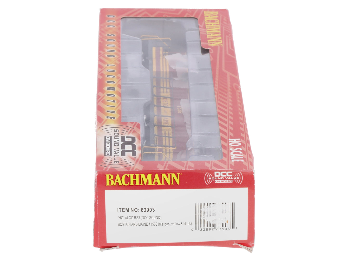 Bachmann 63903 HO Boston & Maine Alco RS-3 Diesel Locomotive #1536 w/DCC