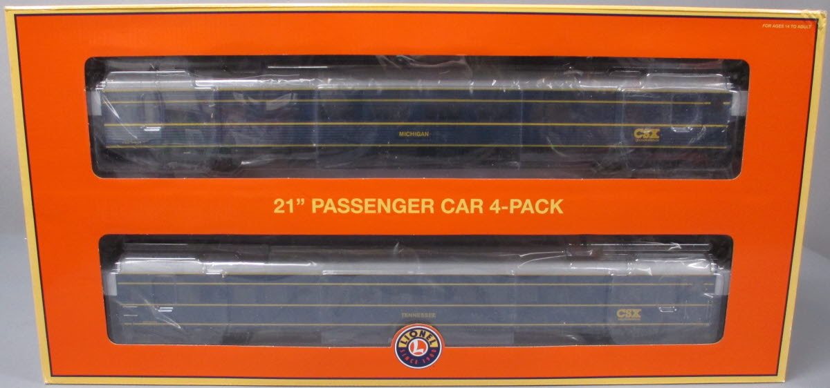 Lionel 6-83120 O CSX 21" Passenger Cars (Set of 4)