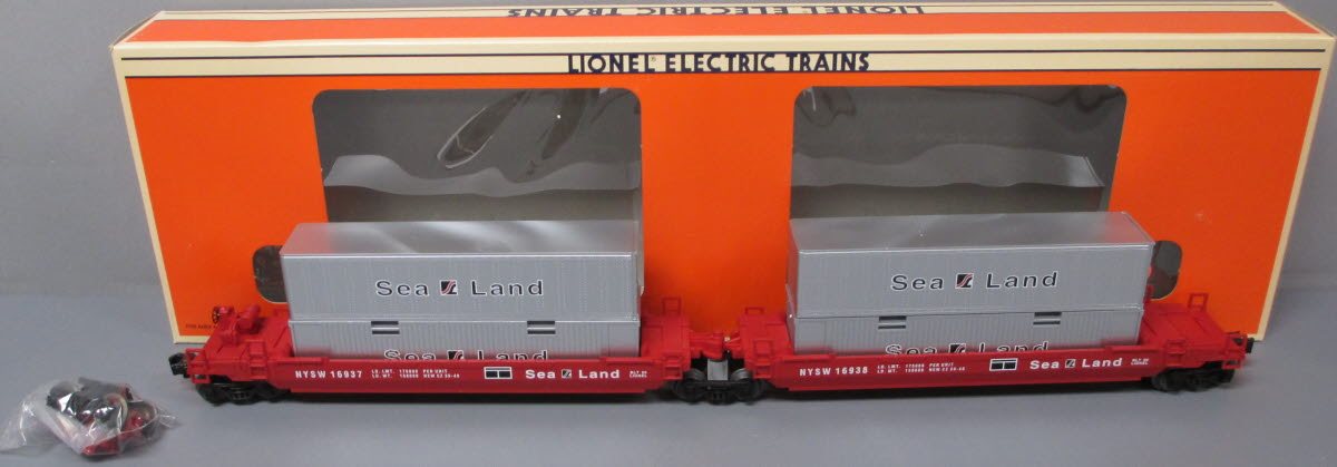 Lionel 6-16936 O Gauge Susquehanna Sea Land Maxi-Stack Flatcar EX/Box