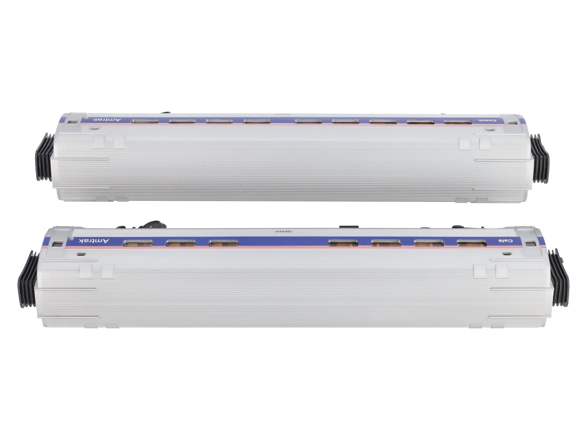 MTH 30-6520 O Amtrak Amfleet Coach/Diner Passenger Car Set (Set of 2)