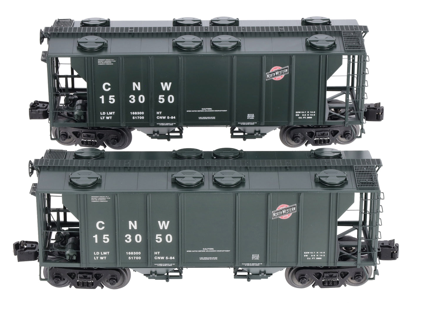 Lionel 6-27096 Chicago & North Western PS-2 Hopper (Set of 2)