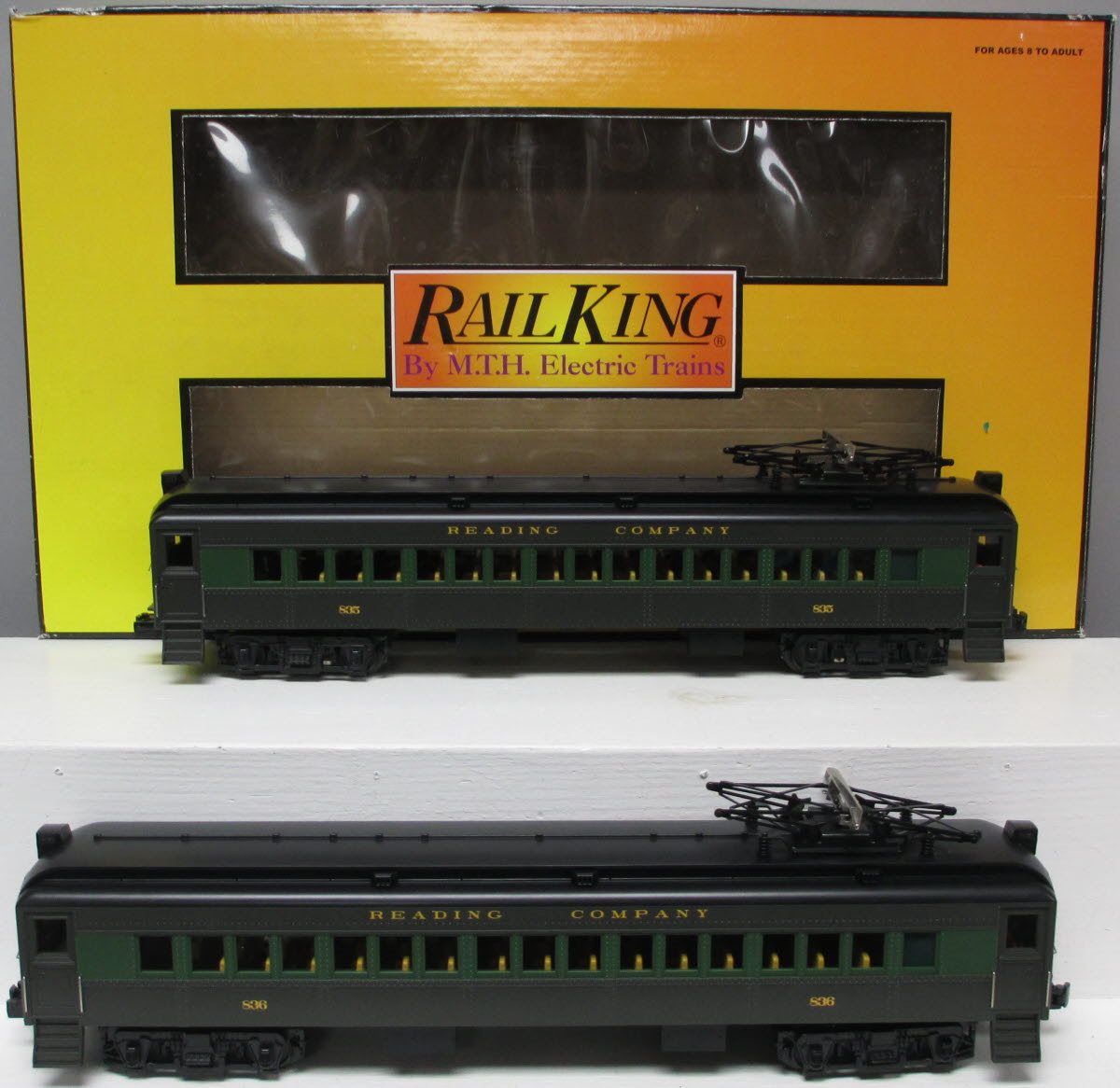 MTH 30-2650-3 O Reading MU Passenger Add-On Car Set (Set of 2)