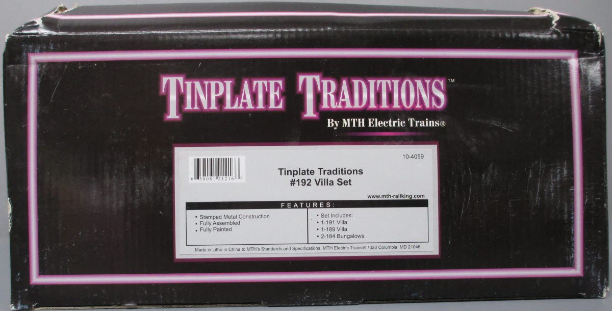 MTH 10-4059 O #192 Tinplate Villa Set (Set of 4)