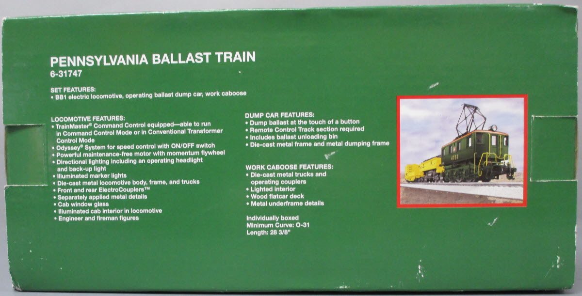 Lionel 6-31747 Pennsylvania Ballast BB1 Electric Train Set
