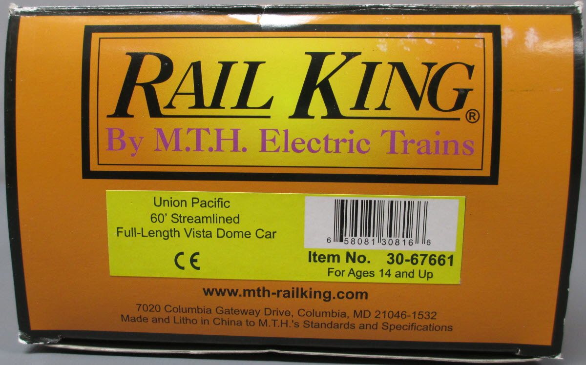MTH 30-67661 O Gauge Union Pacific 60' Vista Dome Car