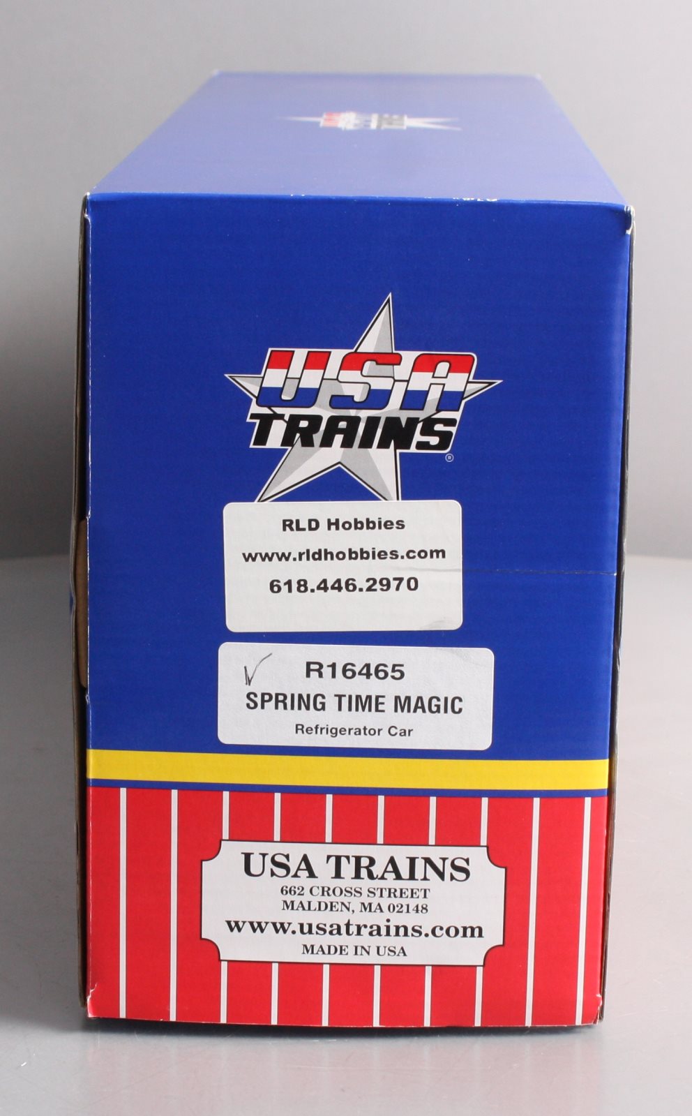 USA Trains R16465 G Spring Time Magic Refrigerator Car (Two Tone Blue/Green)
