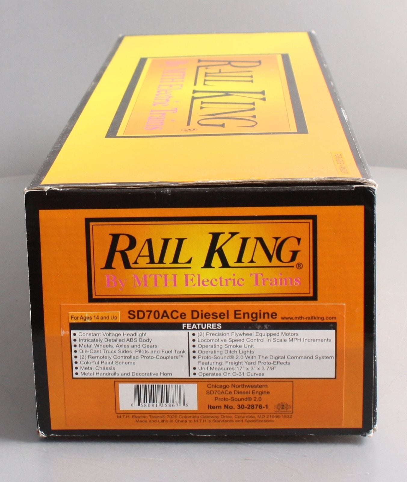 MTH 30-2876-1 O C&NW SD70ACe Diesel Engine w/Proto-Sound 2.0