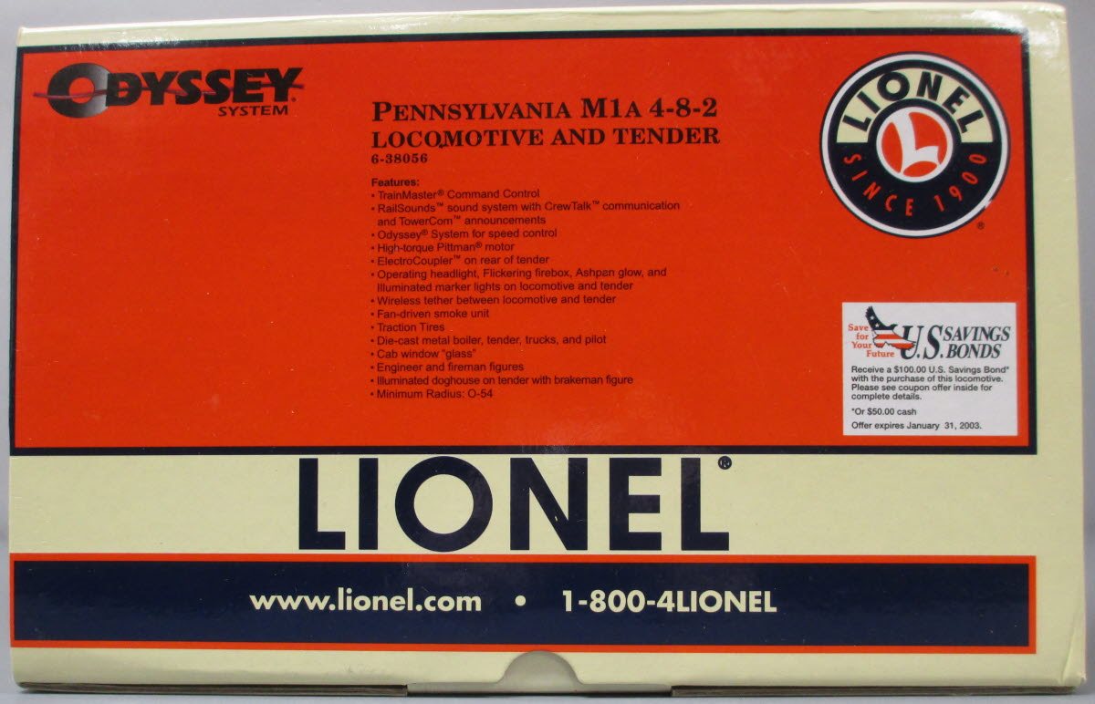 Lionel 6-38056 O PRR 4-8-2 M1a Steam Locomotive & Tender w/TMCC #6759