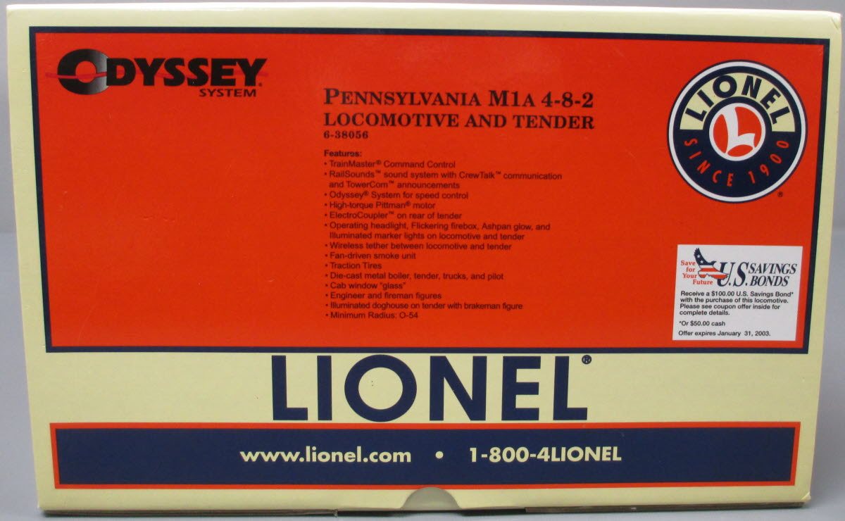 Lionel 6-38056 O PRR 4-8-2 M1a Steam Locomotive & Tender w/TMCC #6759