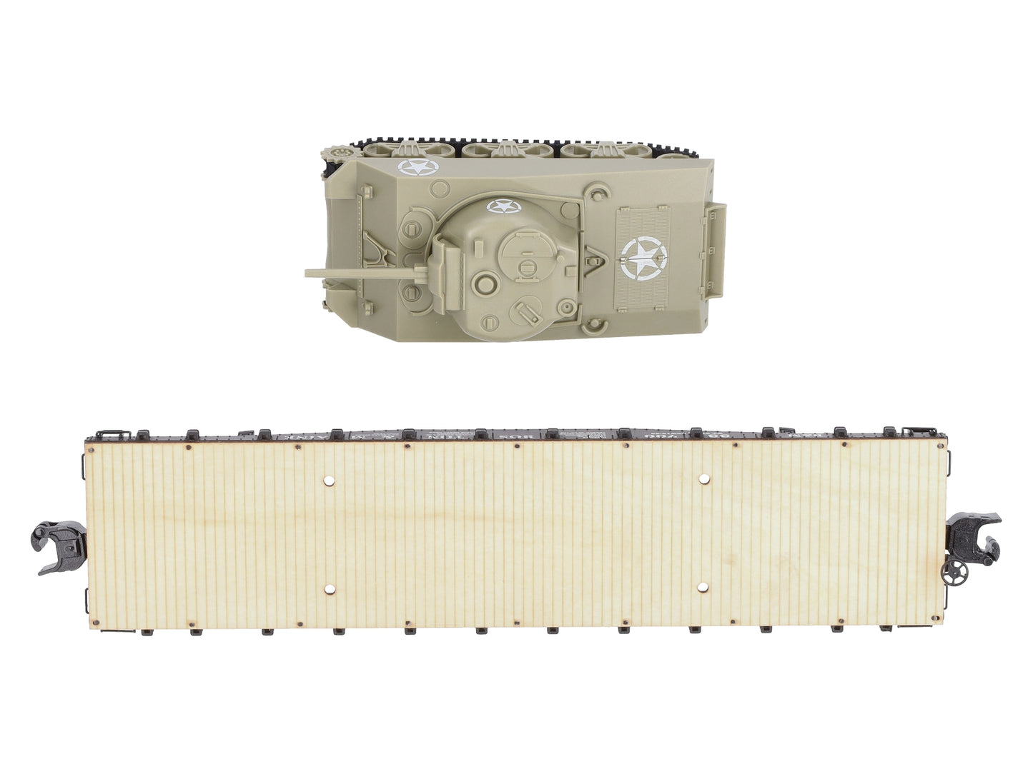 Lionel 1926701 O Boston and Maine 40' Flatcar with Sherman Tank #33700