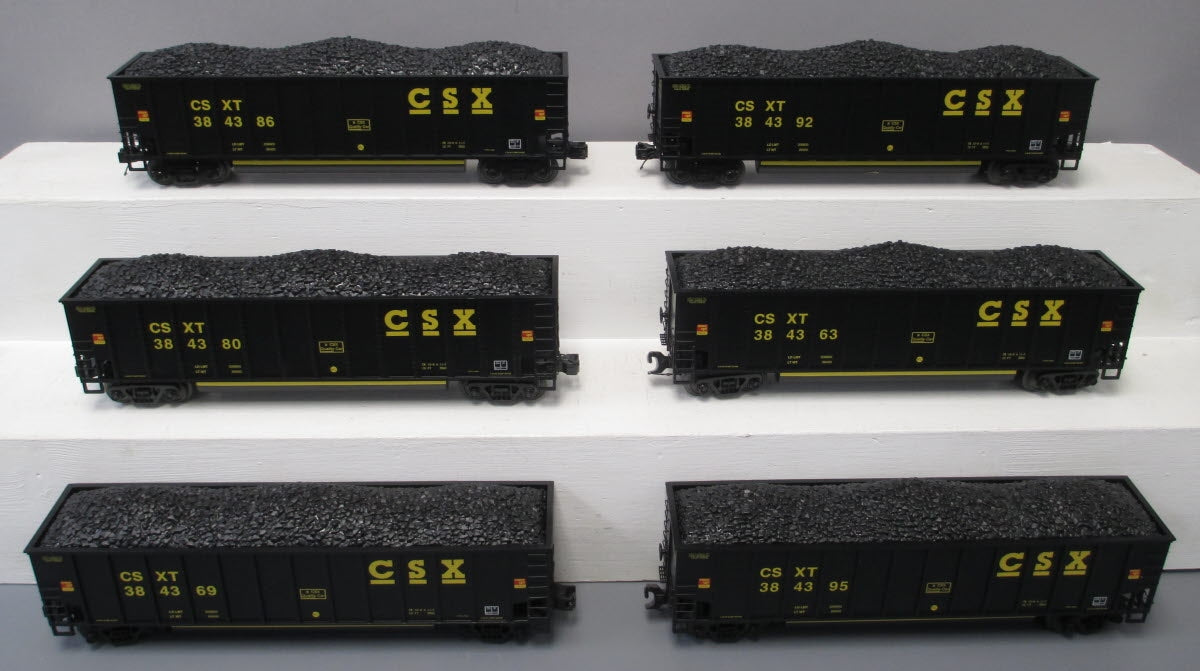 MTH 20-90736 O Gauge CSX Coalporter Hopper w/ Coal Load 6-Car Set