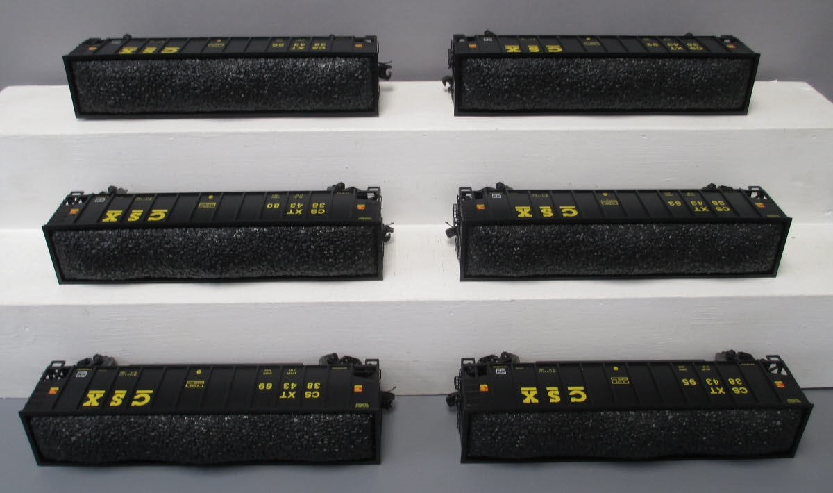MTH 20-90736 O Gauge CSX Coalporter Hopper w/ Coal Load 6-Car Set